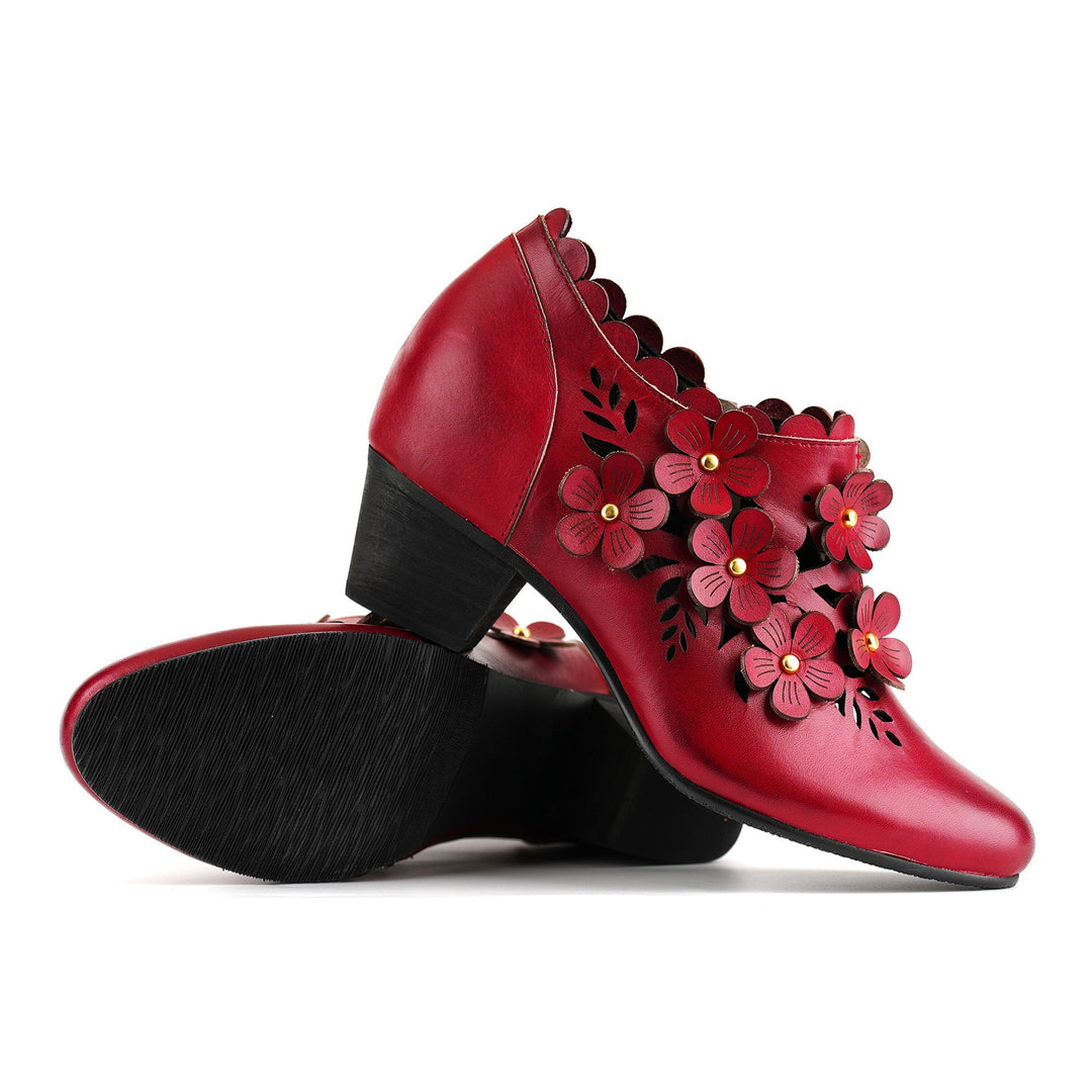 Delfina™ | Women's Floral Cut-Out Bootie Pumps