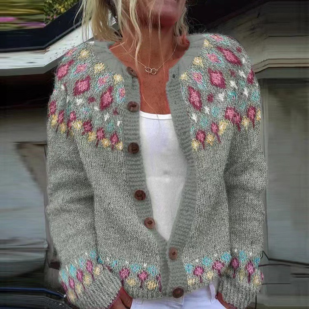 Selin Fair Isle Knit Cardigan