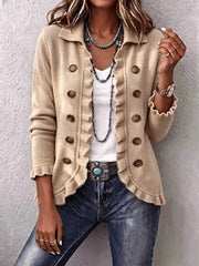 Camryne™ | Ruffle Trim Lapel Jacket