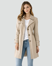 Amelia | Women's Fitted Long Sleeve Trench Coat