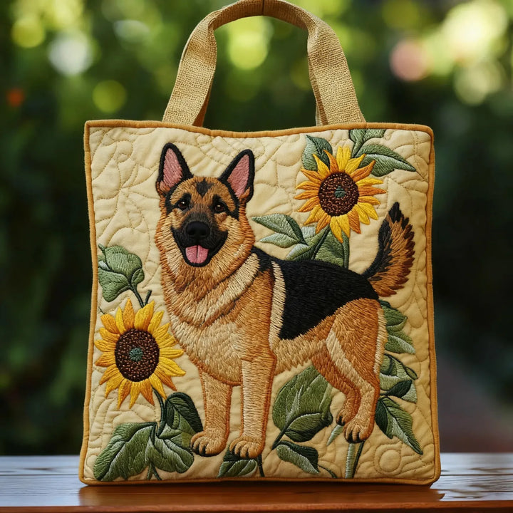 Borsa Artigianale Pastore Tedesco floreale – Idea Regalo