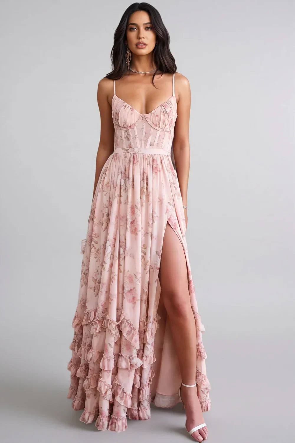 Violetta™ | Women's Ruffle V-Neck Maxi Dress