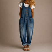 Nancy | Vintage Washed Cotton Denim Overalls