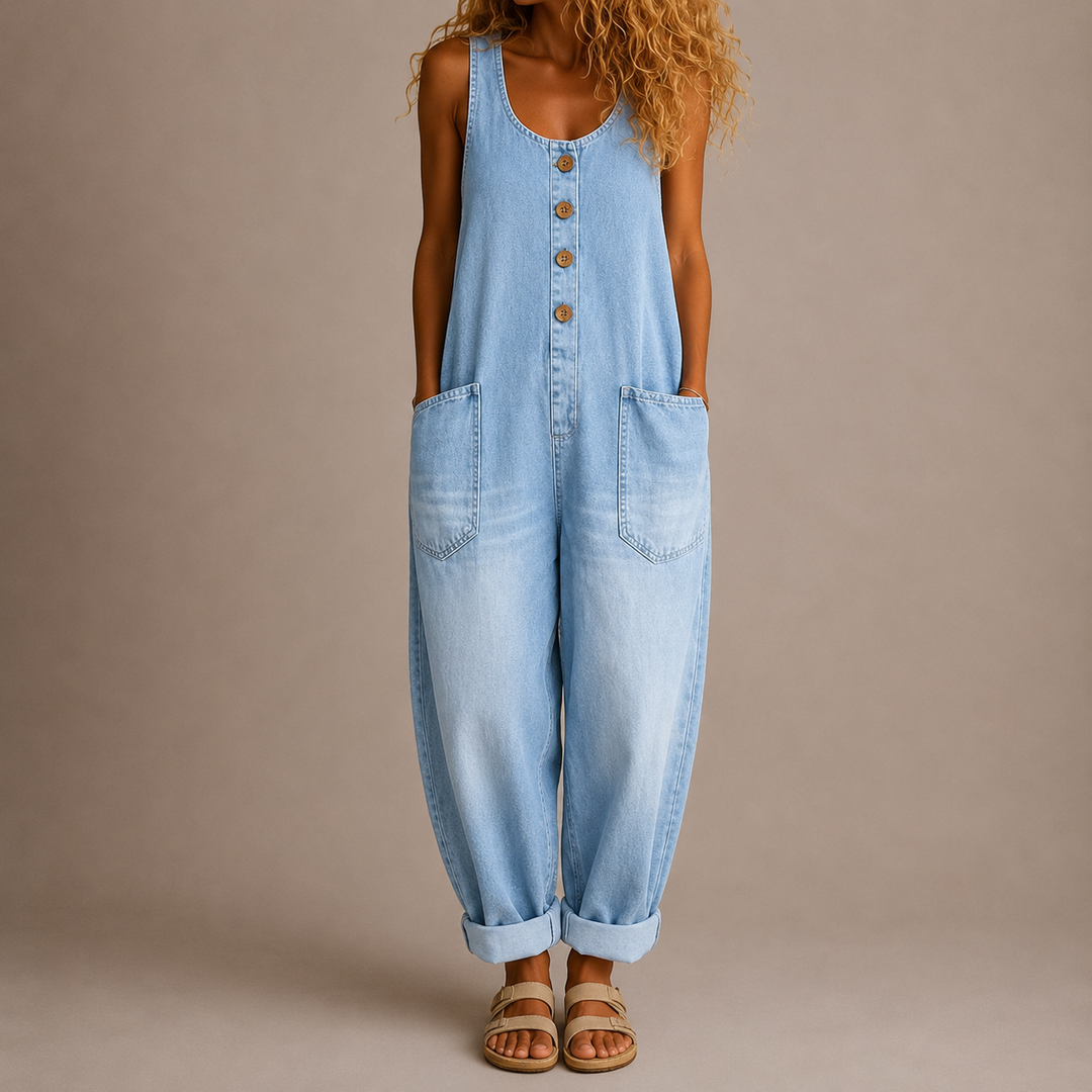Nancy | Vintage Washed Cotton Denim Overalls