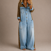 Amanda | One Piece Denim Shirt Jumpsuit