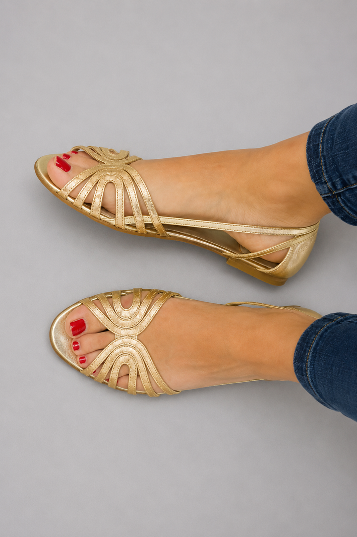 Éléonore™ | Sandales Dorées Lumière d'Été