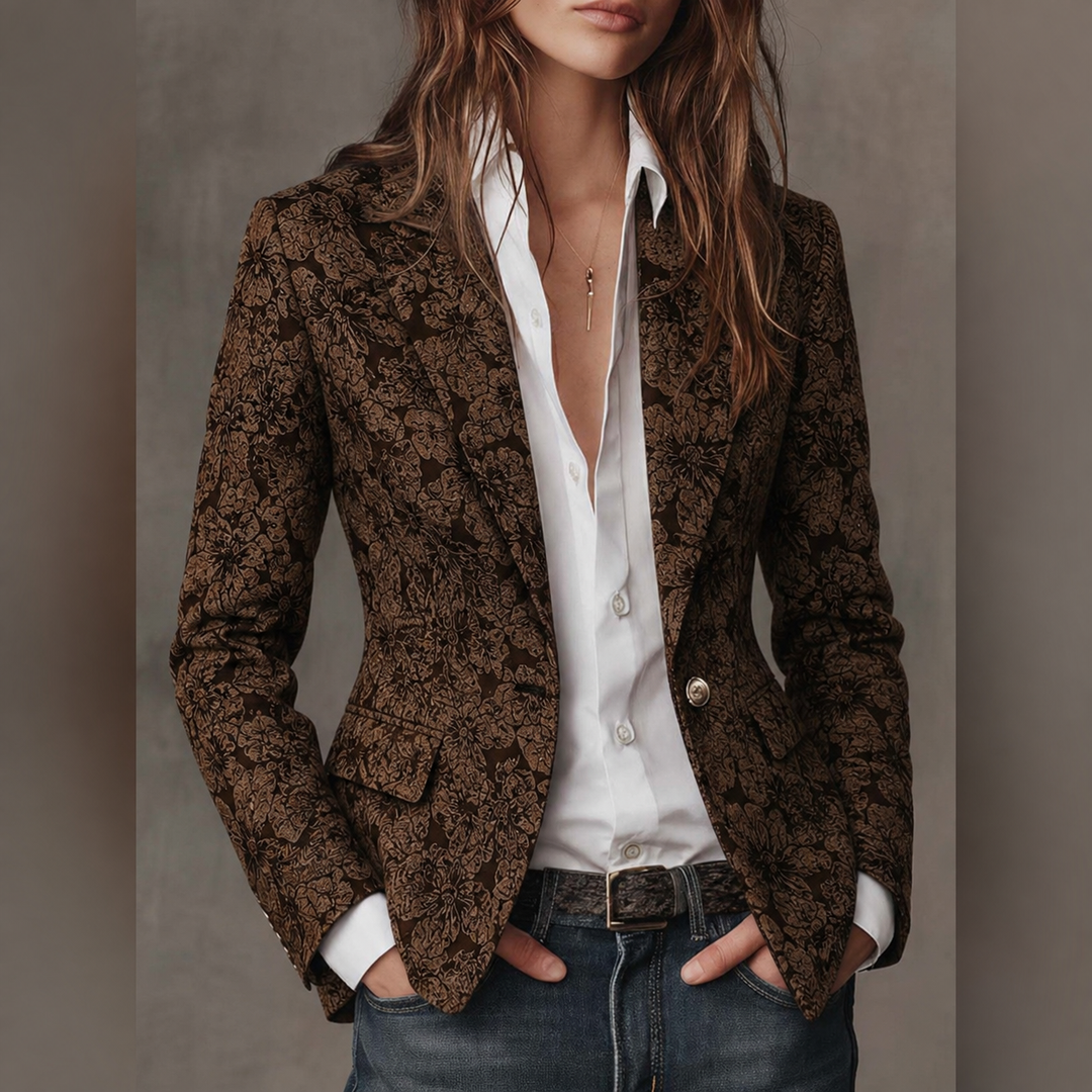 Coraline | Fitted Paisley Jacquard Blazer