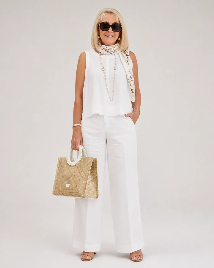Trinidad™ | Women's Lace Detail Blouse &amp; Wide-Leg Pants Two-Piece Set