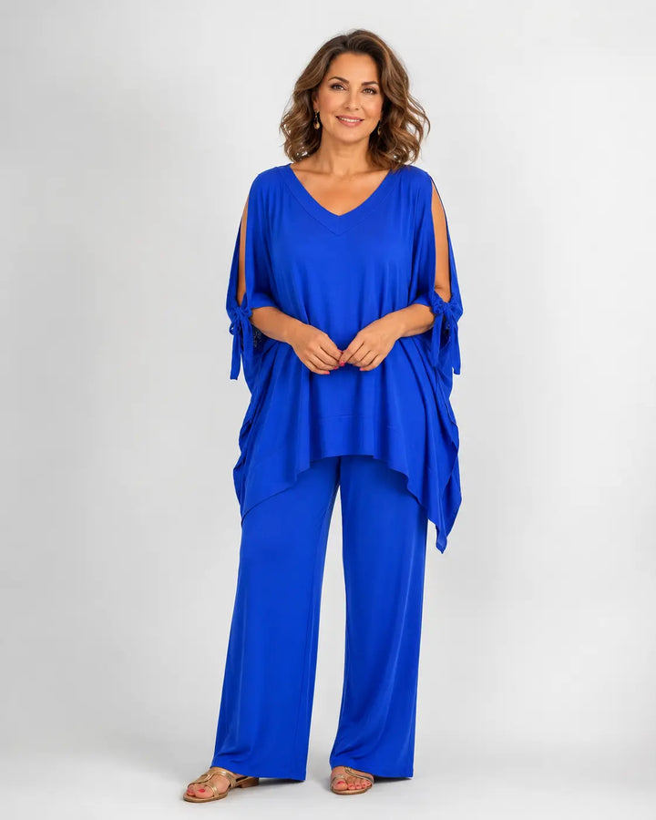 Úrsula™ | Women's Cold-Shoulder Tunic &amp; Wide-Leg Pants Two-Piece Set