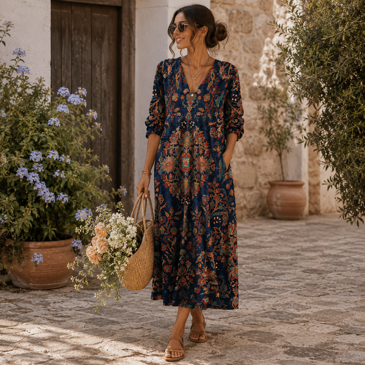 Elvira™ | Midnight Vintage Maxi Dress