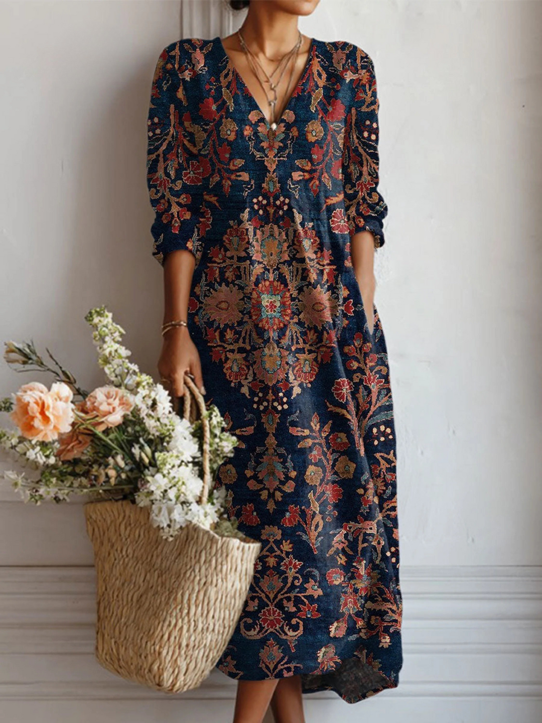Elvira™ | Midnight Vintage Maxi Dress