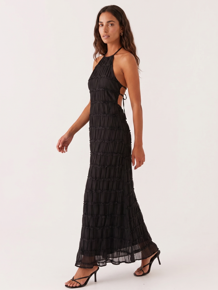 Angela™ | Women's Halter Tiered Maxi Dress