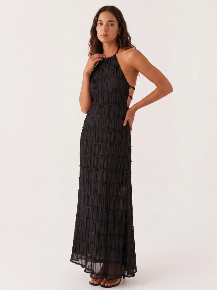 Angela™ | Women's Halter Tiered Maxi Dress