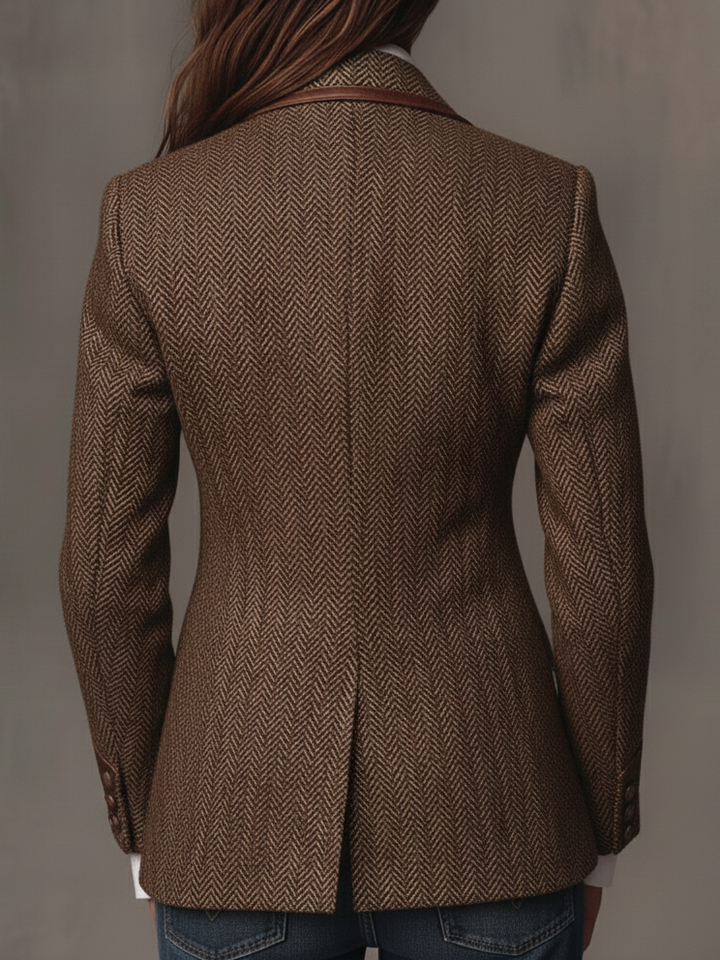 Marguerite | Printed Herringbone Panel Blazer