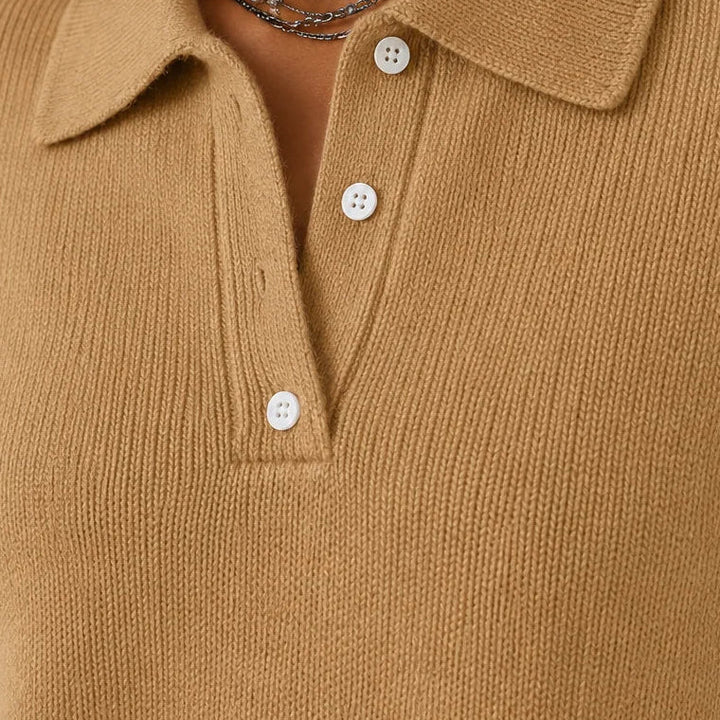 Vicky | Classic Button Sweater – Khaki