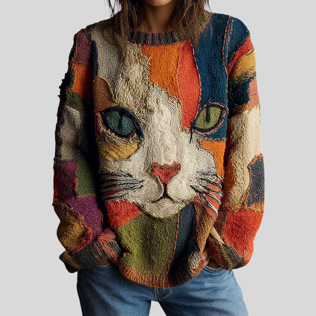 Zaira™ | Women's Artistic Cat Statement Top