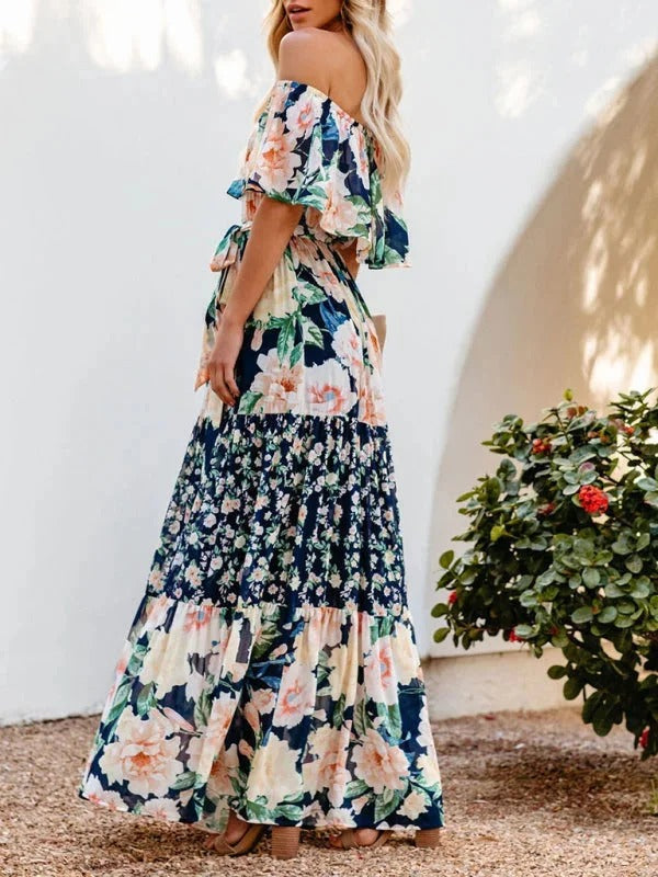MEXI | Women's Off Shoulder Mexican Style Summer Dress | Maxi
