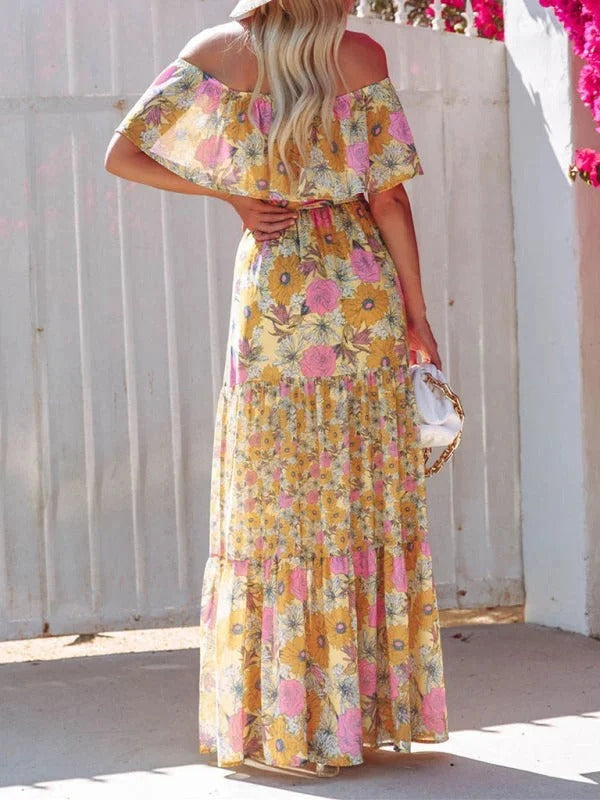MEXI | Women's Off Shoulder Mexican Style Summer Dress | Maxi