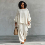 Cristina | Two-piece set with long sleeves and wide pants