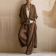 Oversized Kimono & Wide-Leg Trousers Two-Piece Set