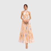 CAMILLE - Watercolour Halter Dress