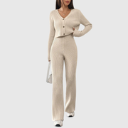 Relaxed Straight-Leg Pants Set