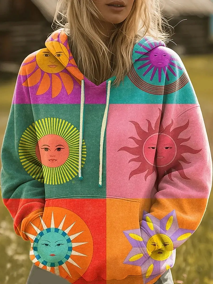 Florianne | Rainbow Sunburst Graphic Hoodie