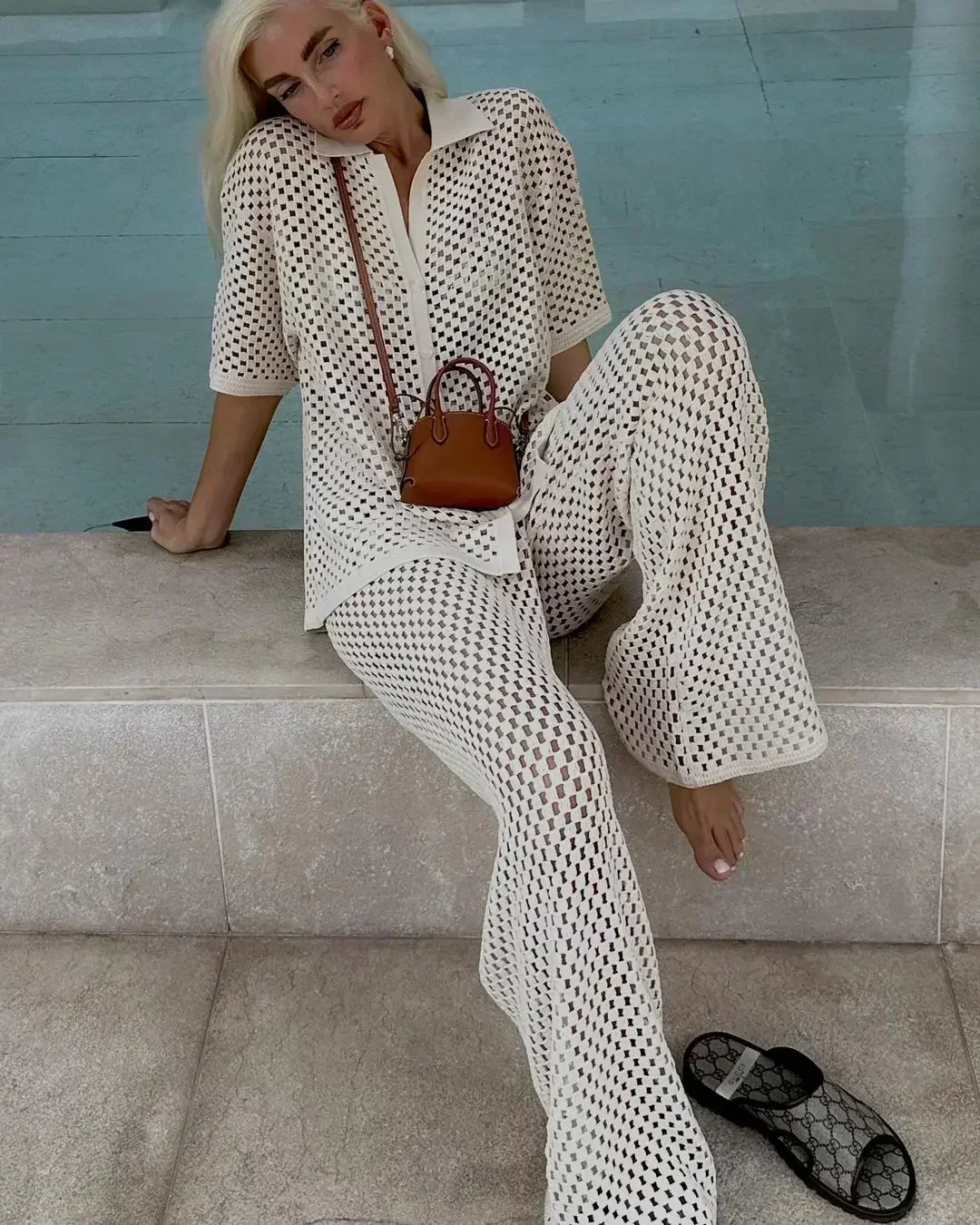 Zenaida™ | Women's Striped Kimono &amp; Wide-Leg Pants Two-Piece Set