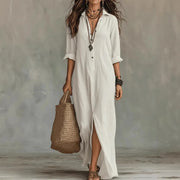 Agnes Linen Long Shirt Dress