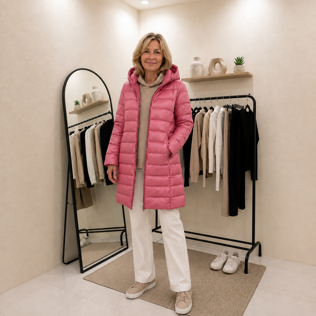 Ivona Lightweight Long Hooded Puffer Jacket