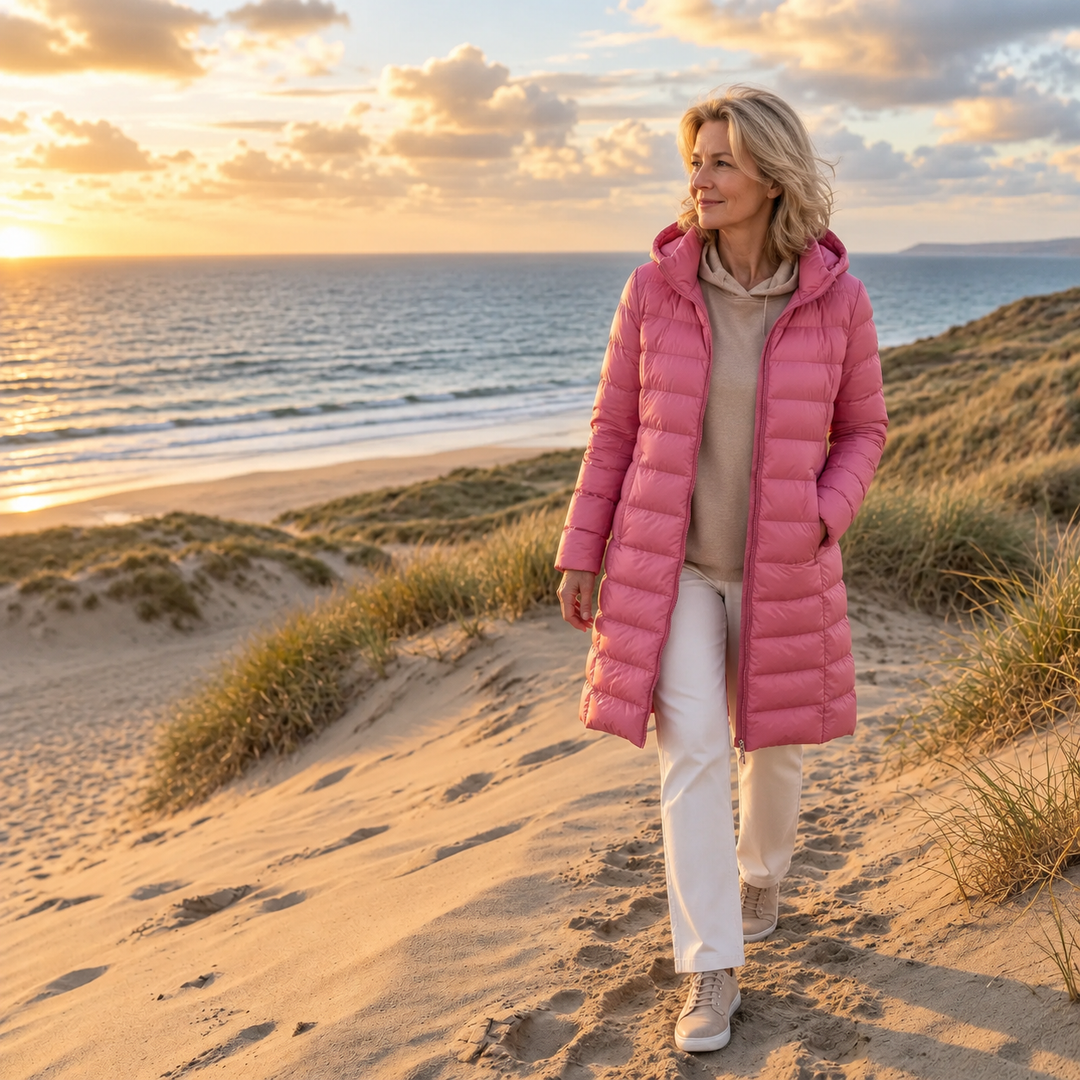 Ivona Lightweight Long Hooded Puffer Jacket