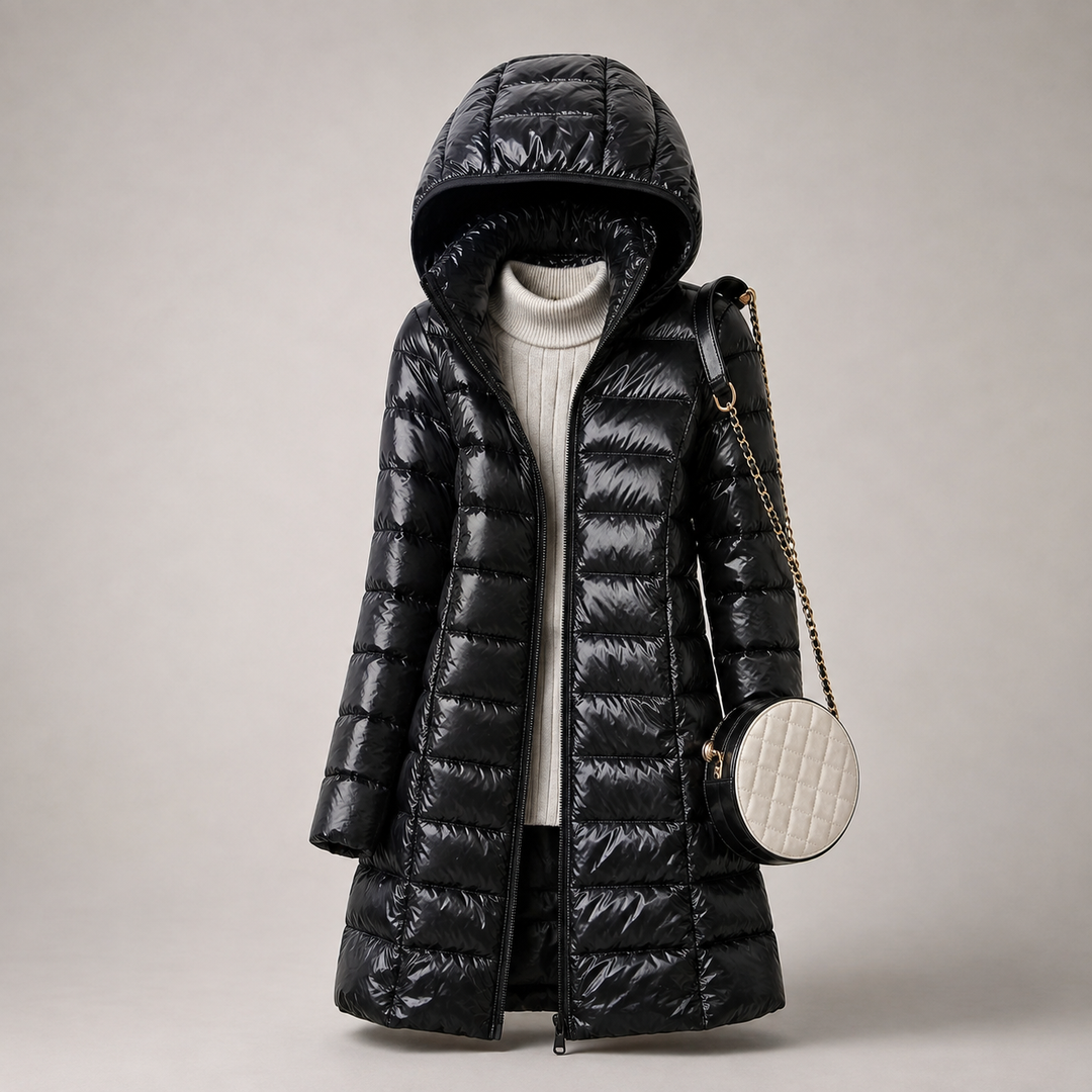 Ivona Lightweight Long Hooded Puffer Jacket
