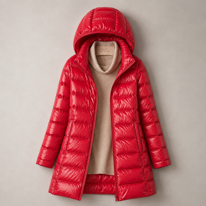 Ivona Lightweight Long Hooded Puffer Jacket