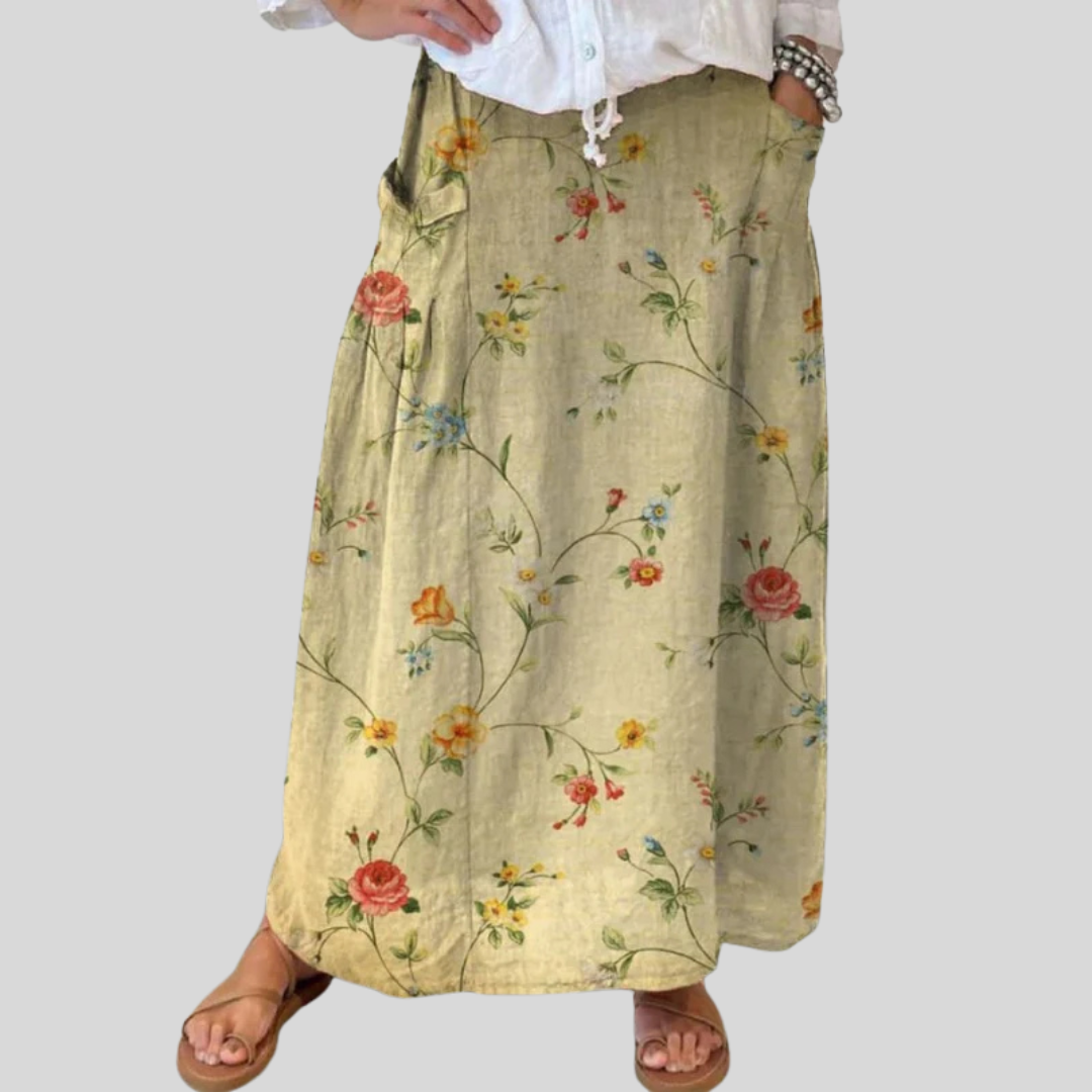 Mella™ | Women's Retro Floral Art Pocket Skirt-Pants