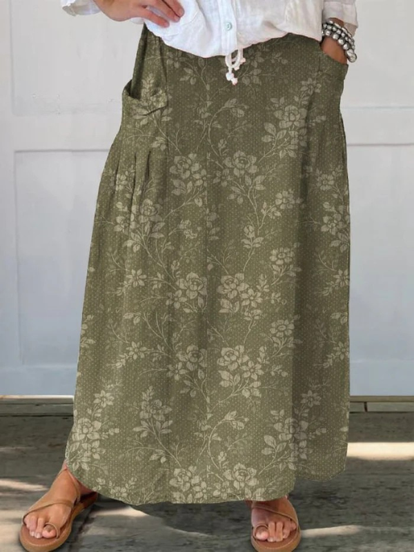 Princess™ | Women's Vintage Floral Pocket Skirt-Pants
