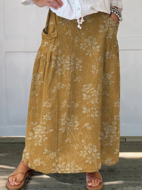 Princess™ | Women's Vintage Floral Pocket Skirt-Pants