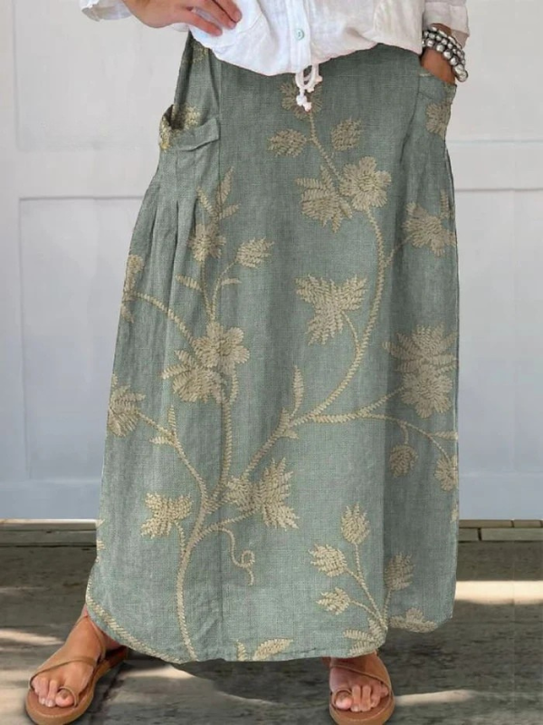 Mella™ | Women's Retro Floral Art Pocket Skirt-Pants