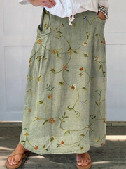Jaizy™ | Women's Retro Floral Art Pocket Skirt-Pants