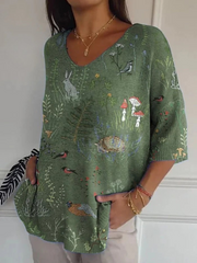 Flora | Woodland Print Relaxed Top
