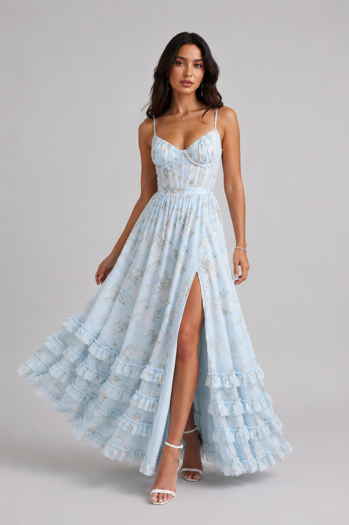 Violetta™ | Women's Ruffle V-Neck Maxi Dress