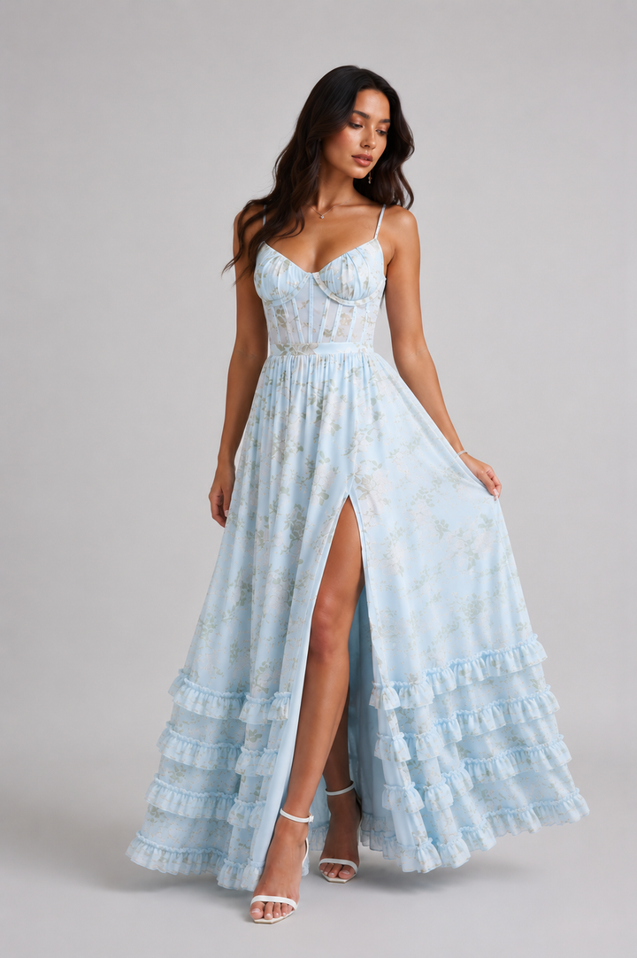 Violetta™ | Women's Ruffle V-Neck Maxi Dress