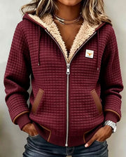 Nellie | Sherpa-Lined Quilted Zip-Up Hooded Jacket