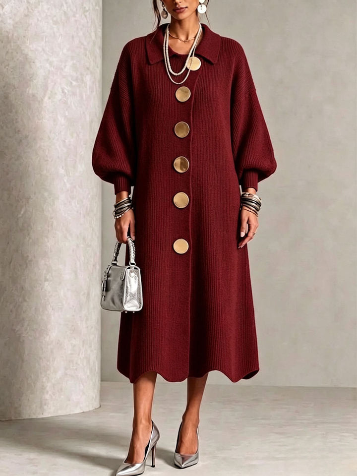 Evelyn™ | Elegant Button Knit Dress