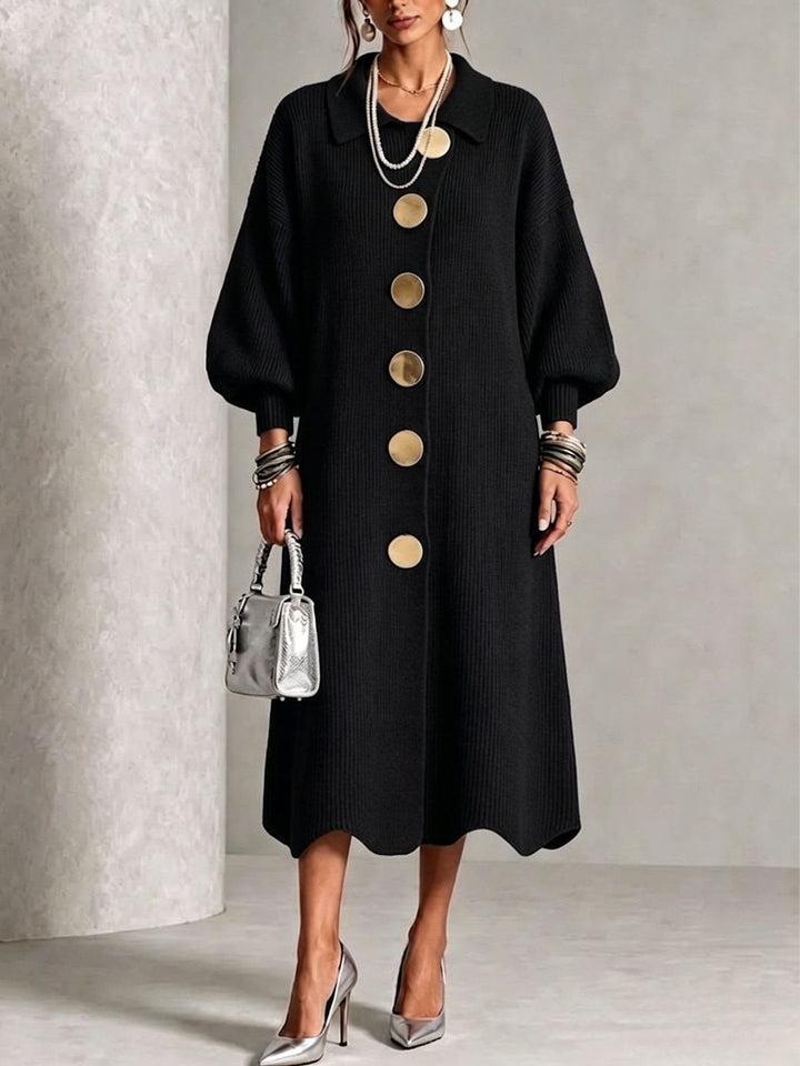 Evelyn™ | Elegant Button Knit Dress