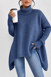Oversized Turtleneck Knit Sweater