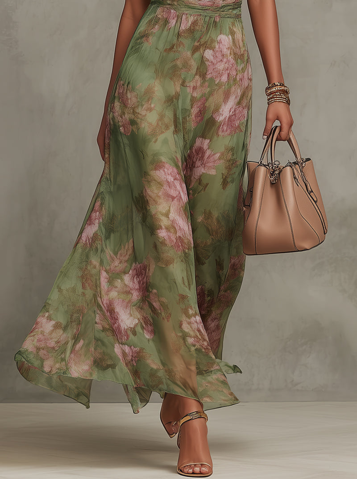 Livia™ | Women's Floral Halter Maxi Dress