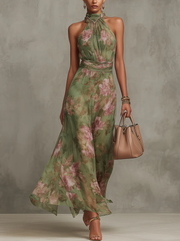 Livia | Maxi Halter Floral Dress