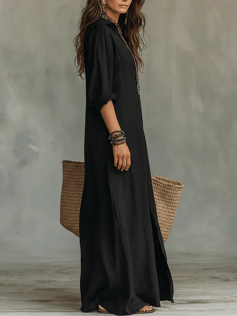 Sofia | Long Shirt Dress with Slit