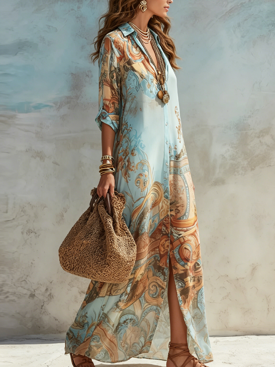 Serena™ | Mediterranean Shirt Dress
