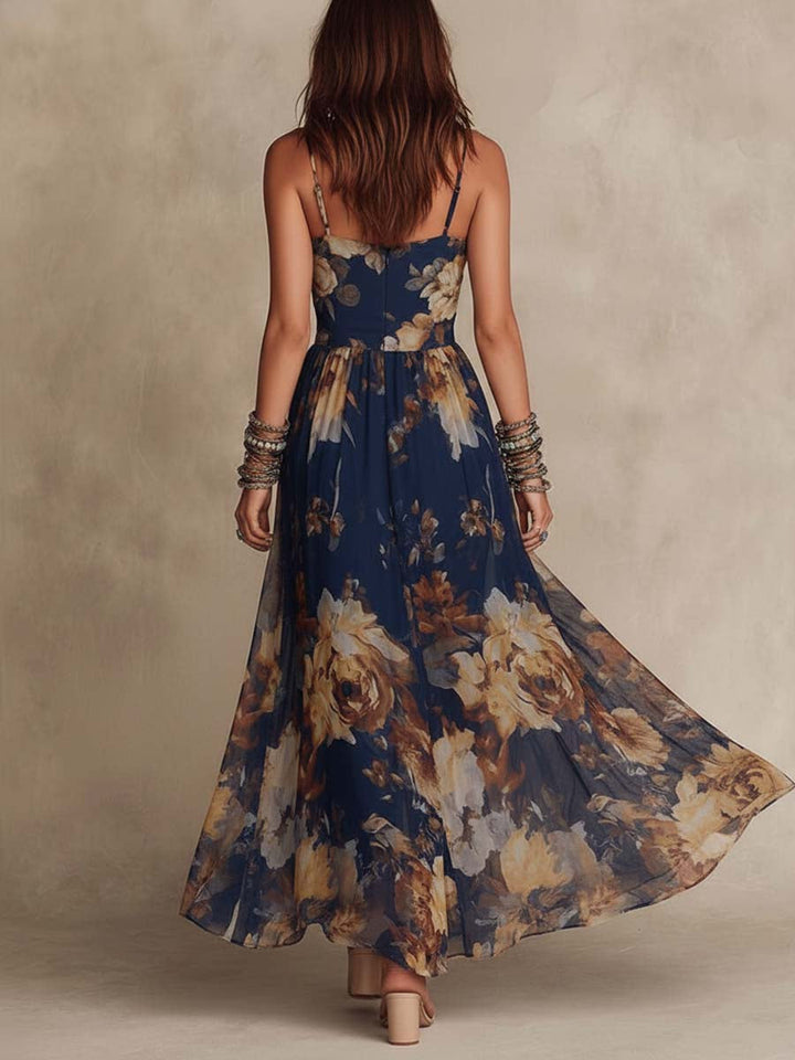 Dulce | long floral dress with straps